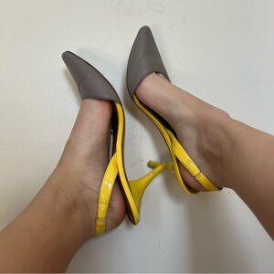 Sam Edelman Women’s Heels size 8 grey and yellow pointed toe shoes